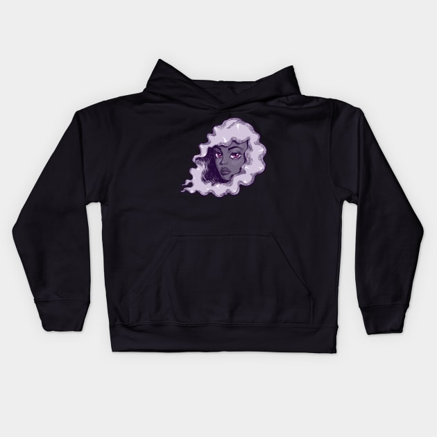 Purple Hazel Kids Hoodie by Yadoking